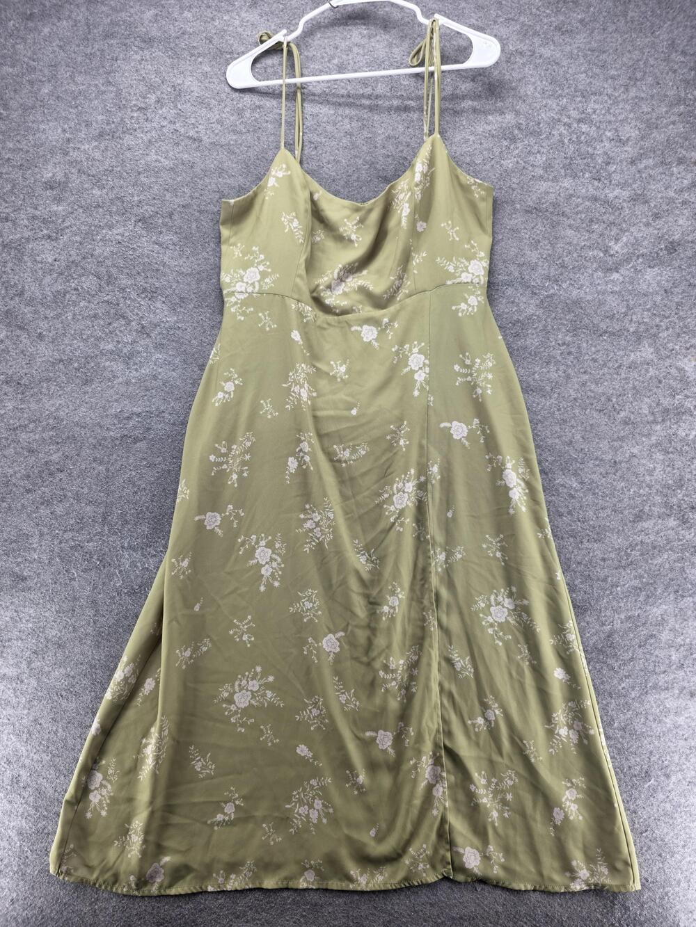 Park & Fifth Dress Womens 2XL Green Floral Cowl Neck Slip Midi Spaghetti Strap